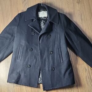 US NAVY Men's Black Peacoat